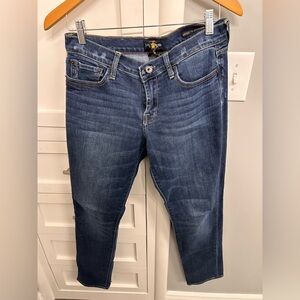 Lucky Brand Womens Sweet N Straight Blue Jeans Rose Embroidered Pockets 8 29